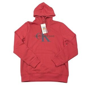 NWT Calvin Klein Jeans Size S Pastel Red Hoodie Sweatshirt (Retail Price $80)